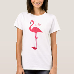 Camiseta Moda de moda ALOHA Flamingo rosa Tropical Fun