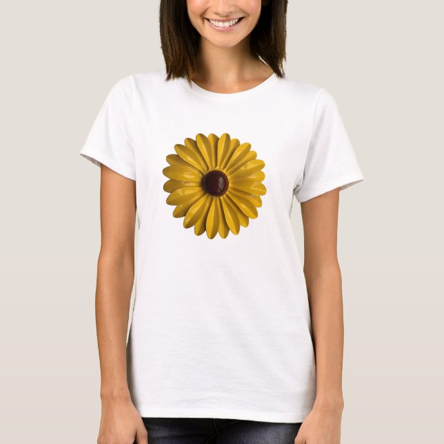 Camiseta Moda de moda de la flor hippie amarillo margarita  (Anverso)