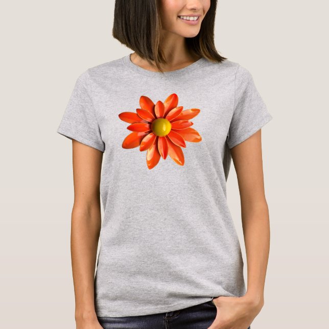 Camiseta Moda de moda de la Naranja hippie Daisy Flower Flo (Anverso)
