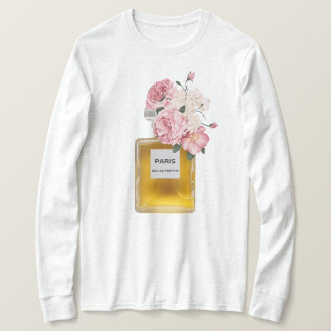 Camiseta Moda de perfume de flores (Anverso del diseño)
