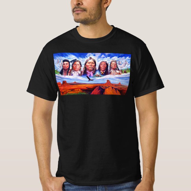 Camiseta Moda de ropa Americanos nativos pintando hombres (Anverso)