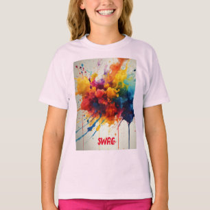 Camiseta "Moda de salpicaduras de tinta: té de mujeres con 