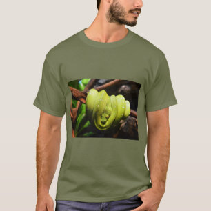 Camiseta Moda de serpiente verde