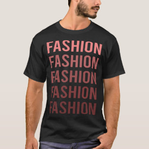 Camiseta Moda de Texto Rojo