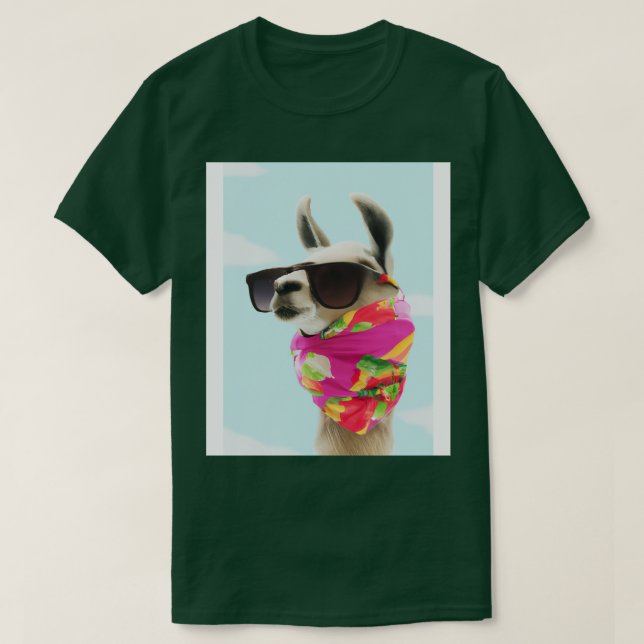 Camiseta Moda de vacaciones Lama 2 (Diseño del anverso)