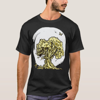 Camiseta Moda De Verano De Árbol De Mariposa Con Luna