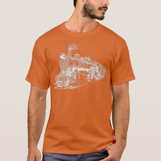 Camiseta Moda del ferrocarril retro de la locomotora de vap