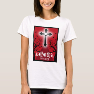 Camiseta Moda del Punk de gótico Post