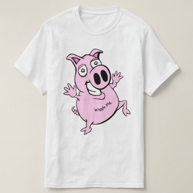 Camiseta Moda divertida WIGGLE PIG novedad (Diseño del anverso)