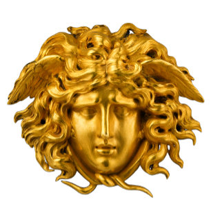Camiseta Moda Elegante Oro Francés Medusa Alta Couture