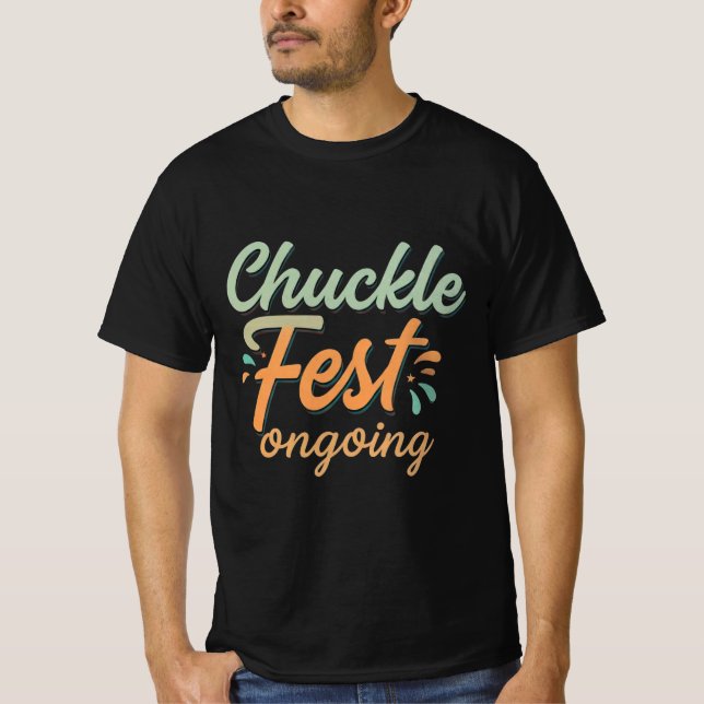 Camiseta Moda en curso del festival Chuckle para los hombre (Anverso)