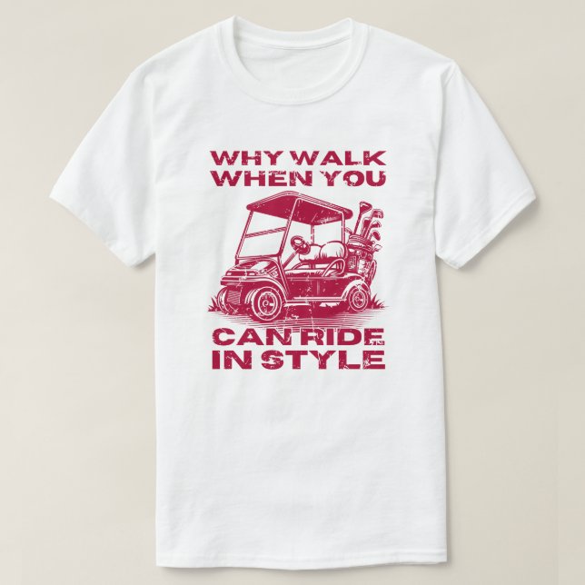 Camiseta Moda En Estilo Gracioso Carro De Golf (Diseño del anverso)