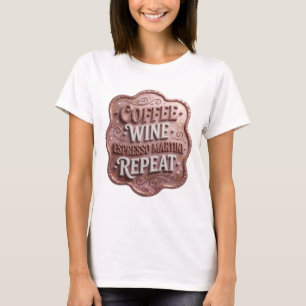 Camiseta Moda en oro CAFÉ VINO MARTINI DE ESPRESSO REPETICI