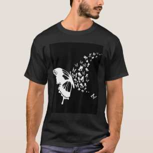 Camiseta Moda fácil de ir para el enjambre de mariposas