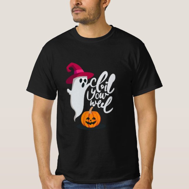 Camiseta Moda fantasma de Halloween (Anverso)