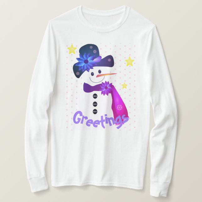 Camiseta Moda festiva de Snowman (Anverso del diseño)