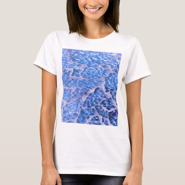 Camiseta Moda festiva Purpurina piedras azules (Anverso)
