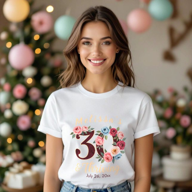 Camiseta moda floral fiesta de 30 años (Subido por el creador)