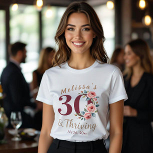 Camiseta moda floral fiesta de 30 años