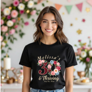 Camiseta moda floral fiesta de 30 años