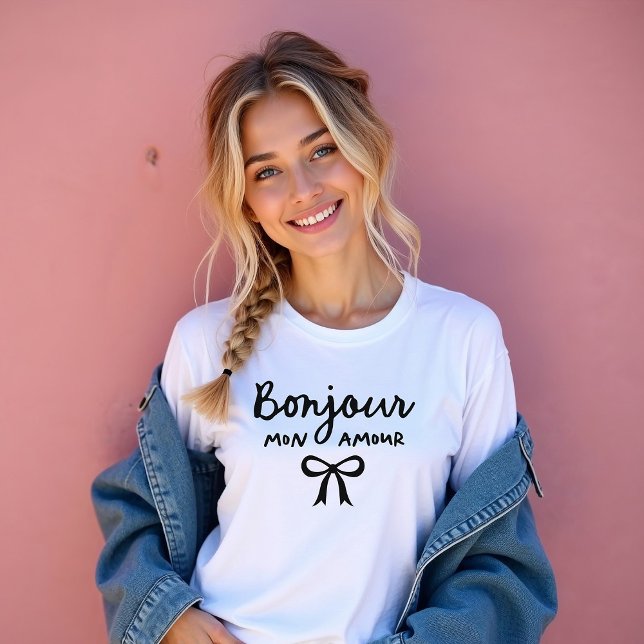 Camiseta Moda Francesa Bow Coquette | Bonjour Mon Amour (Subido por el creador)