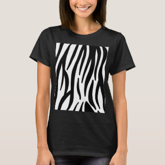 Camiseta moda giratoria elegante impresión de cebra blanca 