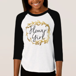Camiseta Moda Golden Floral Flower Girl