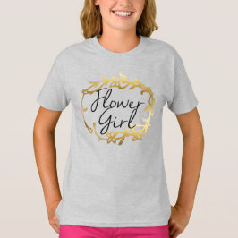 Camiseta Moda Golden Floral Flower Girl