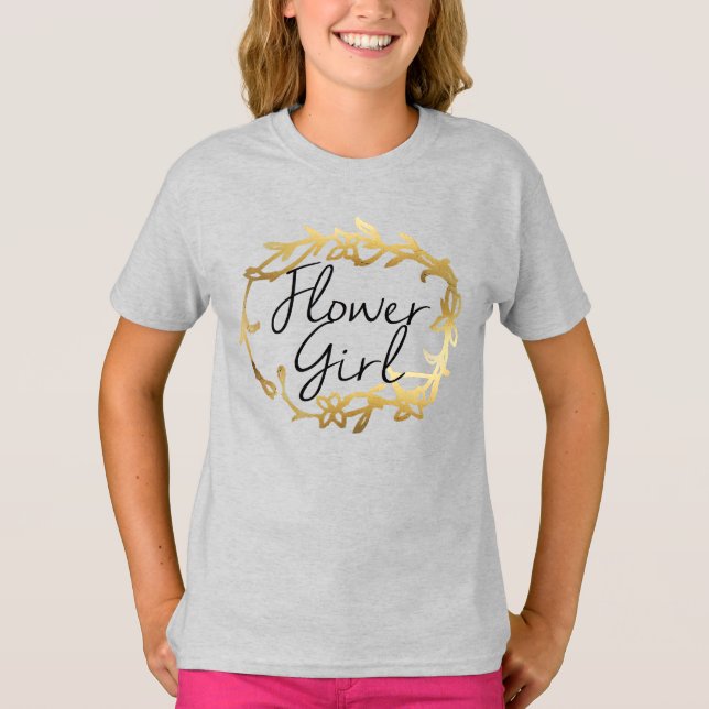 Camiseta Moda Golden Floral Flower Girl (Anverso)