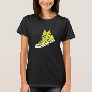 Camiseta Moda gráfica de Guay Skateboarding Green Sneakers