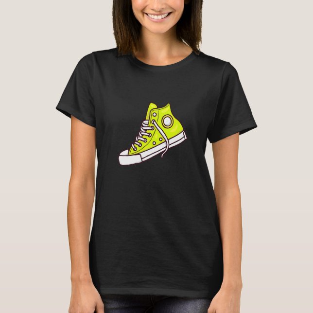 Camiseta Moda gráfica de Guay Skateboarding Green Sneakers (Anverso)