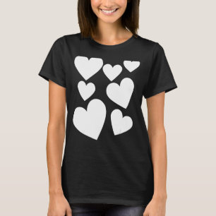 Camiseta Moda gráfica de Love Hearts Womanu2019s Ladies Gir