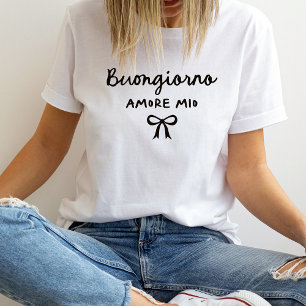 Camiseta Moda italiana Bow Coquette Buongiorno Amore Mio