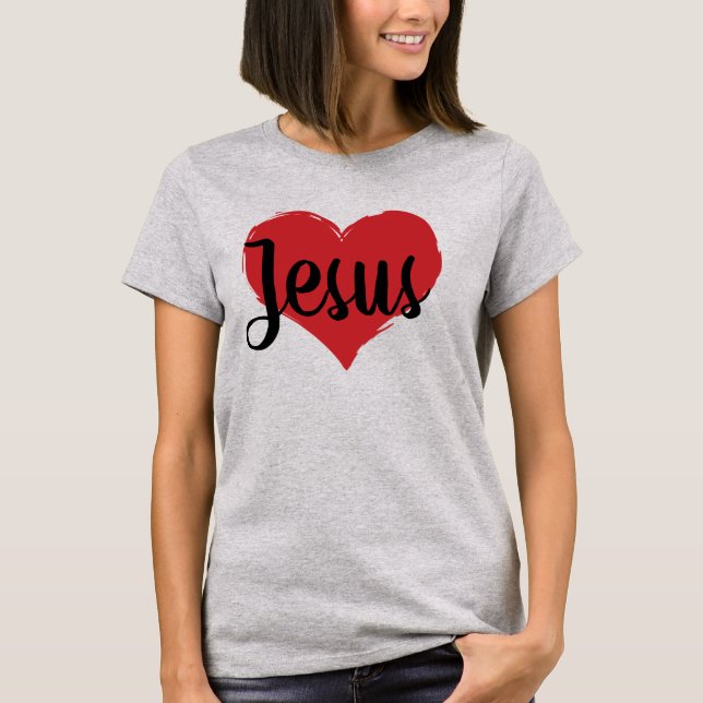 Camiseta moda linda JESUS HEART | (Anverso)