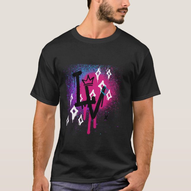 Camiseta Moda LoVe, diseño LoVe, gráfico de pintura con spr (Anverso)