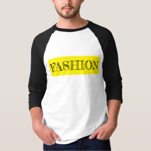 Camiseta Moda Manga larga negra, blanca y amarilla