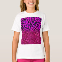 Moda moderna rosa morado Purpurina leopardo
