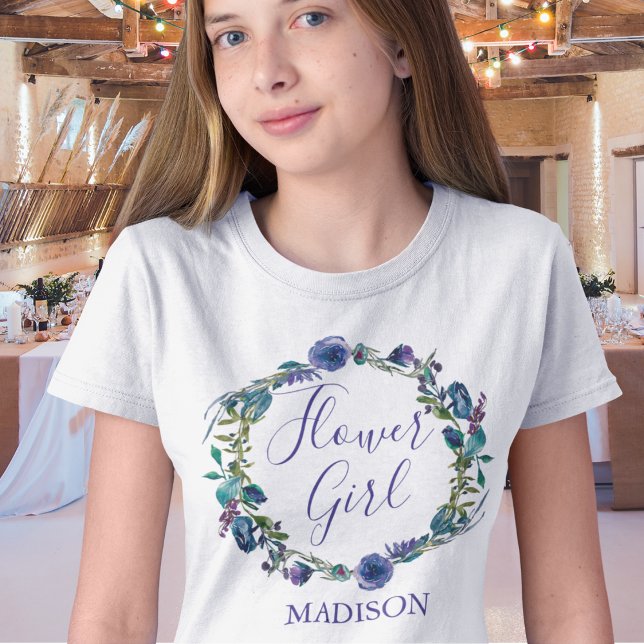 Camiseta Moda Morado Acuarela Flor Personalizado Floral Niñ (Subido por el creador)