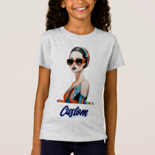 Camiseta Moda mujer moderna, elegancia geométrica