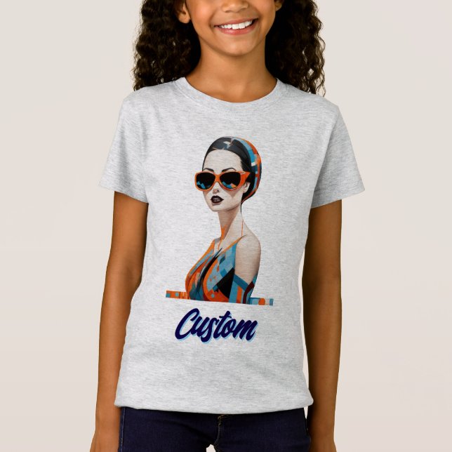 Camiseta Moda mujer moderna, elegancia geométrica (Anverso)