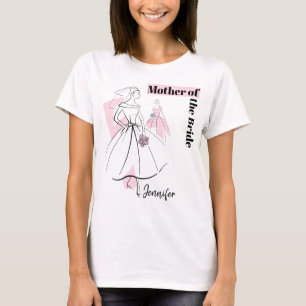 Camiseta Moda Novia Grupo Rosa Madre del nombre de la novia