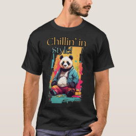 Camiseta Moda Panda Charm | Colorido Sitting Panda Art