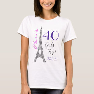 Camiseta Moda París Torre Eiffel 40º viaje de Chicas de cum