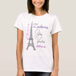 Camiseta Moda Paris Torre Eiffel Hermanas Vacaciones