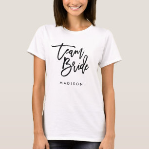 Camiseta Moda Pincel de moda Estilo Negro Script Equipo Nov
