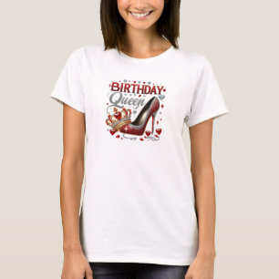 Camiseta Moda purpurina de oro rojo y plata