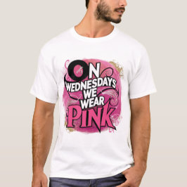 Camiseta Moda Purpurina Rosa "Los Miércoles Usamos Tee Rosa