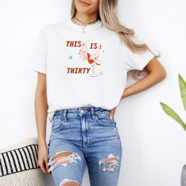 Camiseta Moda Retro Verde y naranja 30 Fiesta de cumpleaños