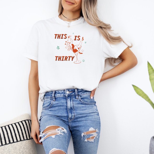 Camiseta Moda Retro Verde y naranja 30 Fiesta de cumpleaños (Subido por el creador)