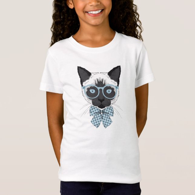 Camiseta Moda Smart del gato siamés (Anverso)